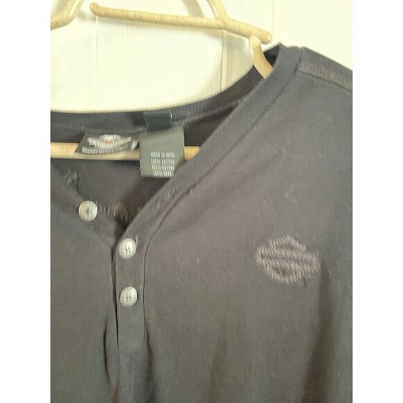 Harley Davidson BLACK Long Sleeve shirt motorclothes - X large SEE PHOTOS - Picture 9 of 16